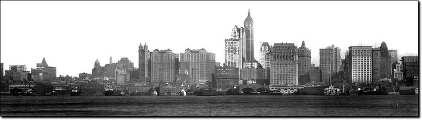 Skyline fotografica di New York City del 1910.